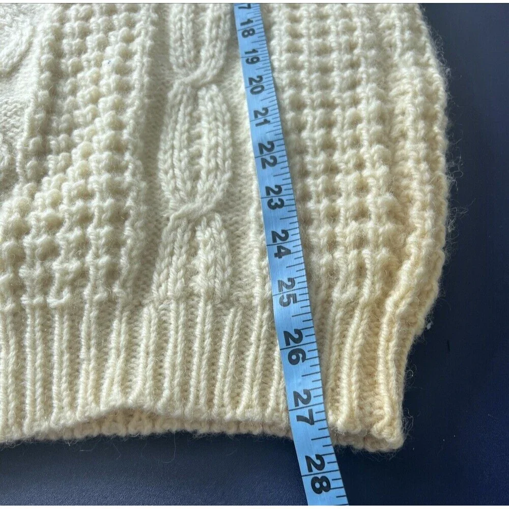Blarney Mills Aran Fisherman Pure Wool Chunky Knit Women's‎ Handmade Sweater 40